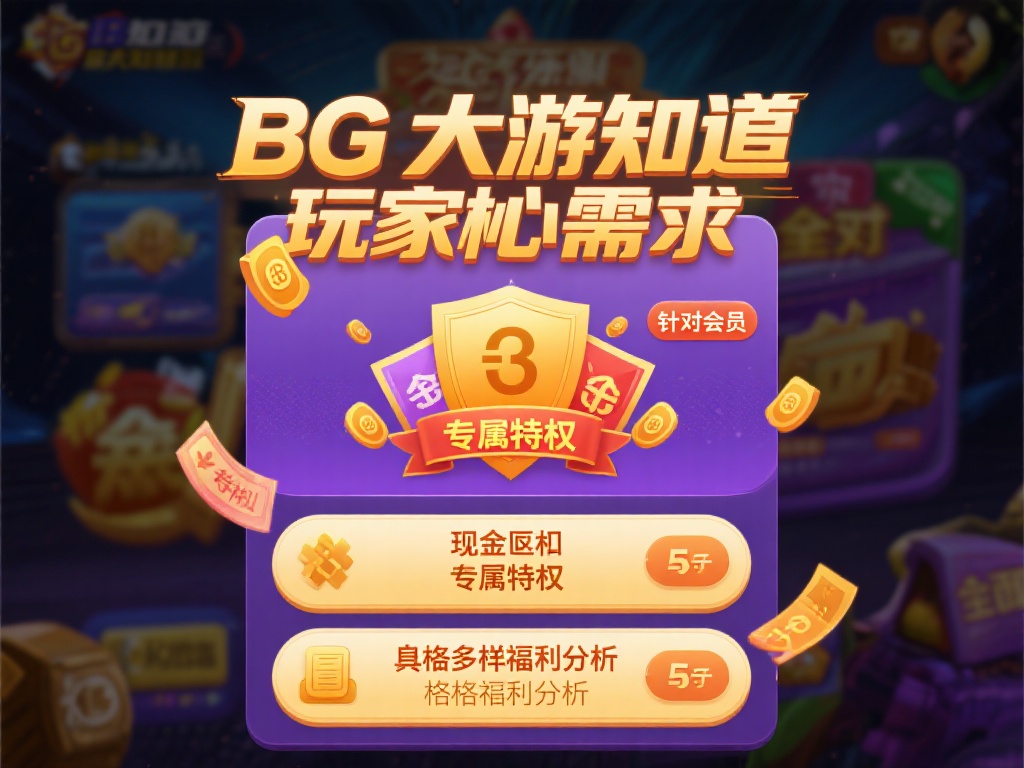 BG大游深知玩家的核心需求，因此针对会员推出了全面
