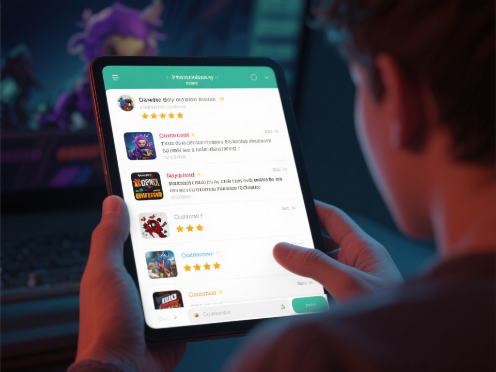 在决定下载游戏之前，查看其他用户的评论和评分是一个